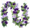 3-PCS 23.7FT Artificial Rose Flower Garland – Purple Silk Rose Ivy Vines, Fake Hanging Floral Garland for Wedding Arch, Wall Decor, Home, Garden, Party, Hotel & Office Decoration
